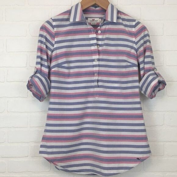 Vineyard Vines Striped Long Sleeve Tunic Sz 00 - Picture 1 of 5